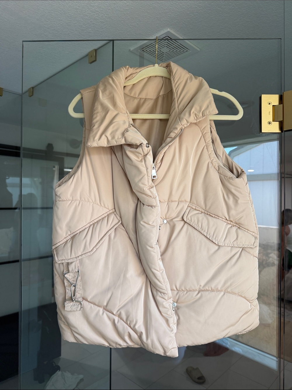 Target Light Beige Quilted Puffer Vest
